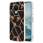 Custodia per telefono antiurto in TPU con motivo floreale in marmo con giunzione galvanica, For Nokia G10 / G20, For Nokia G21 / G11, For OPPO Realme 9 Pro+ 5G, For OPPO Realme 9 Pro 5G, For OPPO Realme 9i / A36/A96 4G, For Samsung Galaxy A13 4G