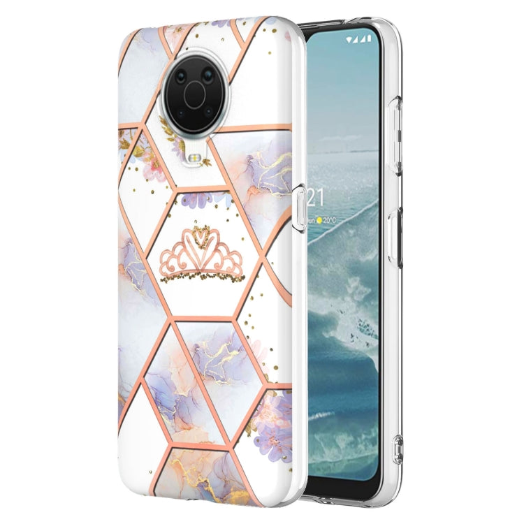 Custodia per telefono antiurto in TPU con motivo floreale in marmo con giunzione galvanica, For Nokia G10 / G20, For Nokia G21 / G11, For OPPO Realme 9 Pro+ 5G, For OPPO Realme 9 Pro 5G, For OPPO Realme 9i / A36/A96 4G, For Samsung Galaxy A13 4G