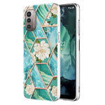 Custodia per telefono antiurto in TPU con motivo floreale in marmo con giunzione galvanica, For Nokia G10 / G20, For Nokia G21 / G11, For OPPO Realme 9 Pro+ 5G, For OPPO Realme 9 Pro 5G, For OPPO Realme 9i / A36/A96 4G, For Samsung Galaxy A13 4G