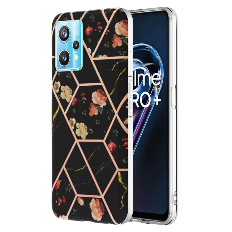 Custodia per telefono antiurto in TPU con motivo floreale in marmo con giunzione galvanica, For Nokia G10 / G20, For Nokia G21 / G11, For OPPO Realme 9 Pro+ 5G, For OPPO Realme 9 Pro 5G, For OPPO Realme 9i / A36/A96 4G, For Samsung Galaxy A13 4G