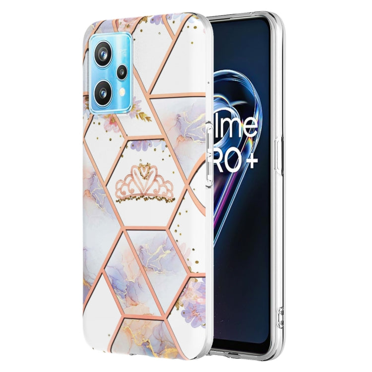Custodia per telefono antiurto in TPU con motivo floreale in marmo con giunzione galvanica, For Nokia G10 / G20, For Nokia G21 / G11, For OPPO Realme 9 Pro+ 5G, For OPPO Realme 9 Pro 5G, For OPPO Realme 9i / A36/A96 4G, For Samsung Galaxy A13 4G