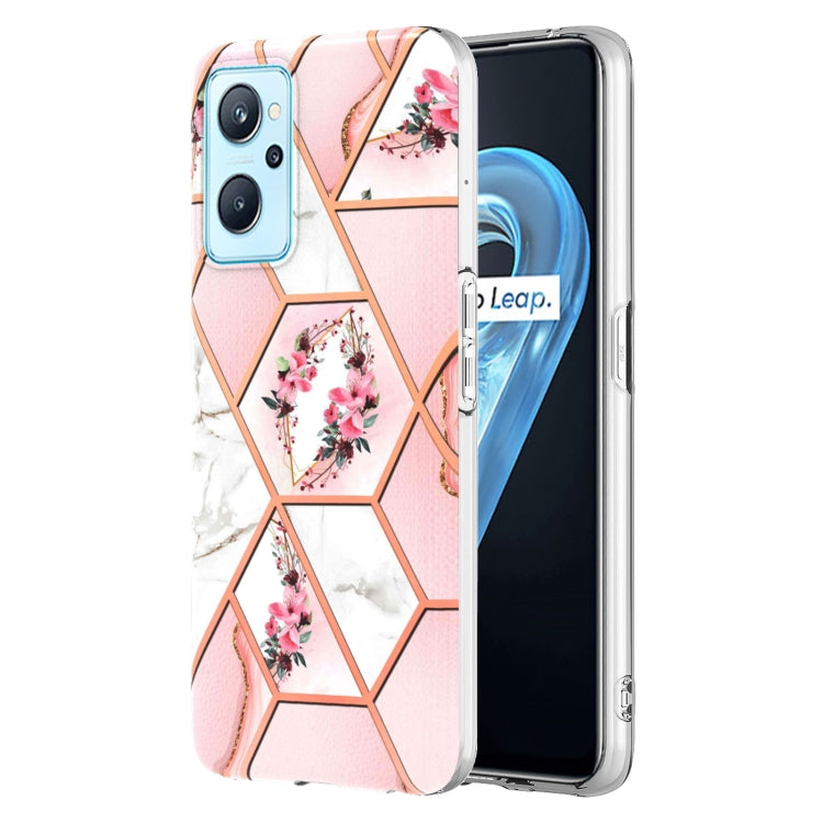 Custodia per telefono antiurto in TPU con motivo floreale in marmo con giunzione galvanica, For Nokia G10 / G20, For Nokia G21 / G11, For OPPO Realme 9 Pro+ 5G, For OPPO Realme 9 Pro 5G, For OPPO Realme 9i / A36/A96 4G, For Samsung Galaxy A13 4G