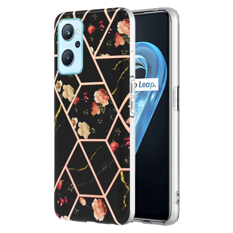 Custodia per telefono antiurto in TPU con motivo floreale in marmo con giunzione galvanica, For Nokia G10 / G20, For Nokia G21 / G11, For OPPO Realme 9 Pro+ 5G, For OPPO Realme 9 Pro 5G, For OPPO Realme 9i / A36/A96 4G, For Samsung Galaxy A13 4G