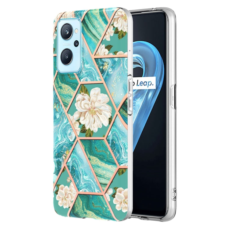 Custodia per telefono antiurto in TPU con motivo floreale in marmo con giunzione galvanica, For Nokia G10 / G20, For Nokia G21 / G11, For OPPO Realme 9 Pro+ 5G, For OPPO Realme 9 Pro 5G, For OPPO Realme 9i / A36/A96 4G, For Samsung Galaxy A13 4G