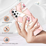 Custodia per telefono antiurto in TPU con motivo floreale in marmo con giunzione galvanica, For Samsung Galaxy A23 5G / 4G