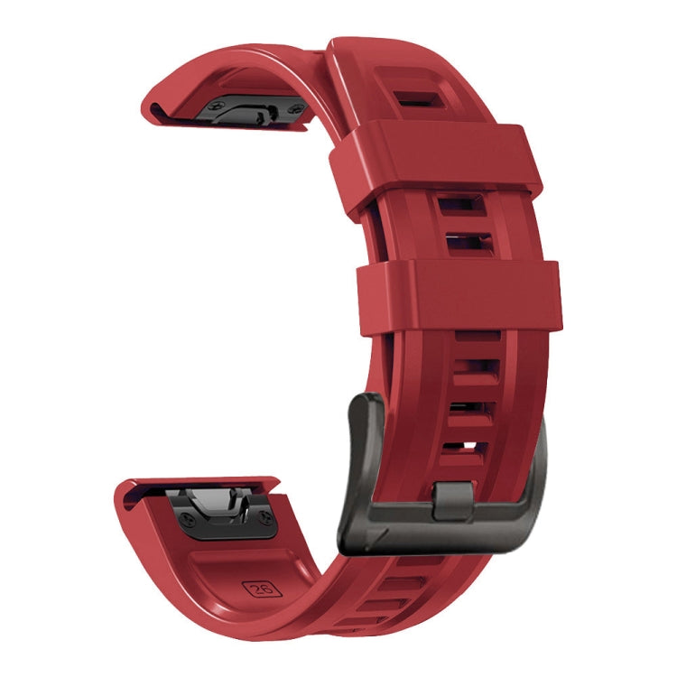 Cinturino in silicone con fibbia nera, For Garmin Fenix 7X / 6X / 5X 26mm