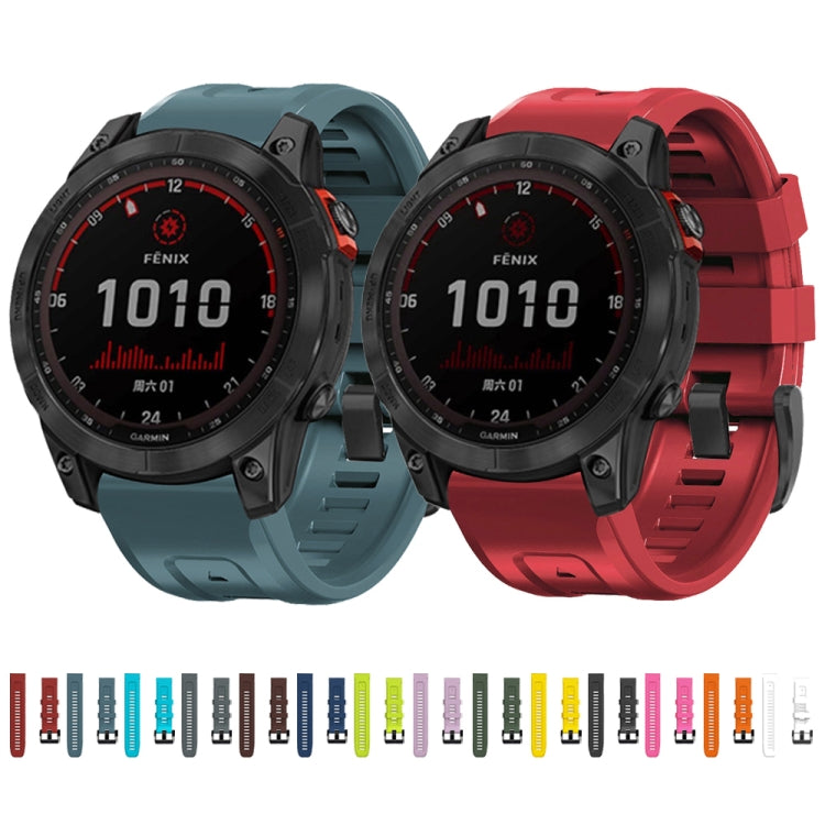 Cinturino in silicone con fibbia nera, For Garmin Fenix 7X / 6X / 5X 26mm