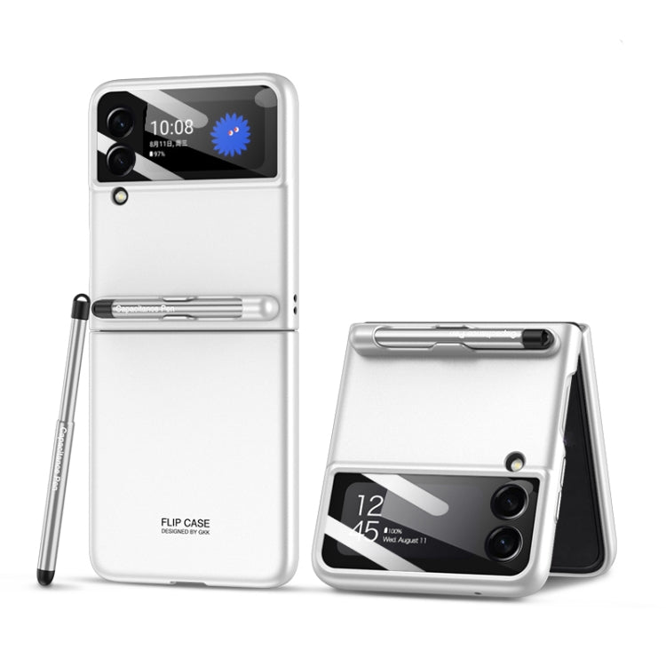 Custodia a libro per telefono con copertura completa ultrasottile integrata GKK con penna, For Samsung Galaxy Z Flip3 5G