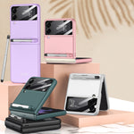 Custodia a libro per telefono con copertura completa ultrasottile integrata GKK con penna, For Samsung Galaxy Z Flip3 5G