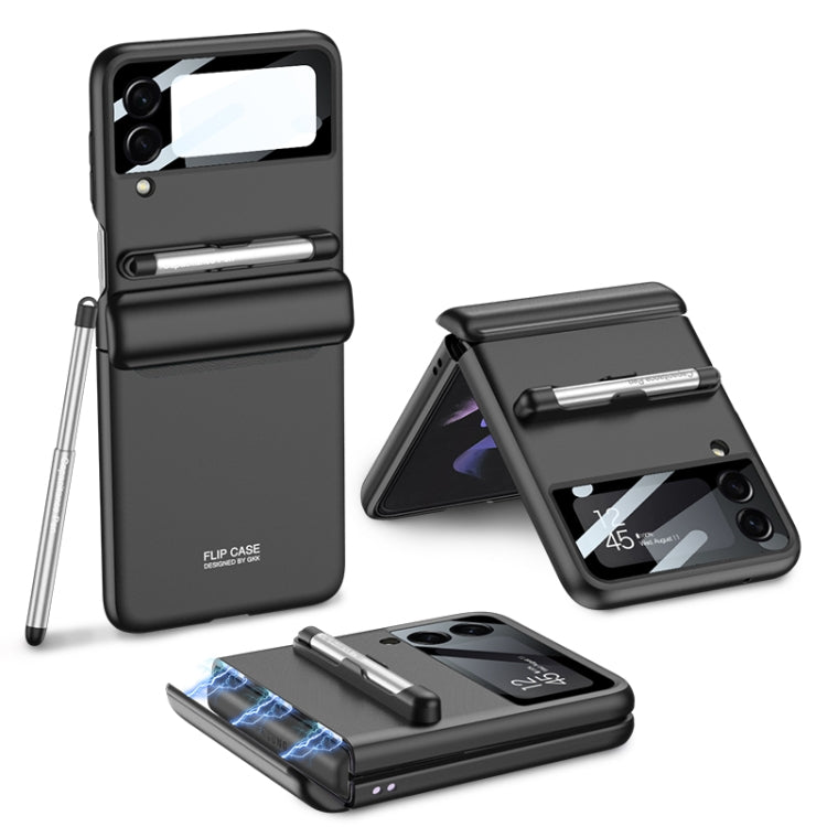 GKK Magnetic Full Coverage Phone Flip Case con penna, For Samsung Galaxy Z Flip3 5G