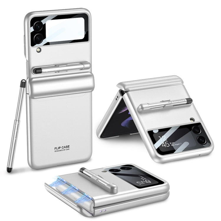 GKK Magnetic Full Coverage Phone Flip Case con penna, For Samsung Galaxy Z Flip3 5G