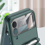 GKK Magnetic Full Coverage Phone Flip Case con penna, For Samsung Galaxy Z Flip3 5G