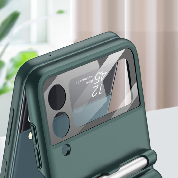 GKK Magnetic Full Coverage Phone Flip Case con penna, For Samsung Galaxy Z Flip3 5G