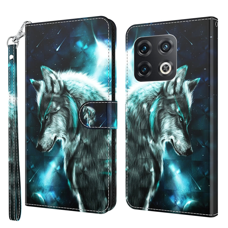 Modello di pittura 3D TPU + custodia per telefono in pelle PU, For OnePlus 10 Pro