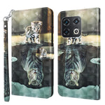 Modello di pittura 3D TPU + custodia per telefono in pelle PU, For OnePlus 10 Pro