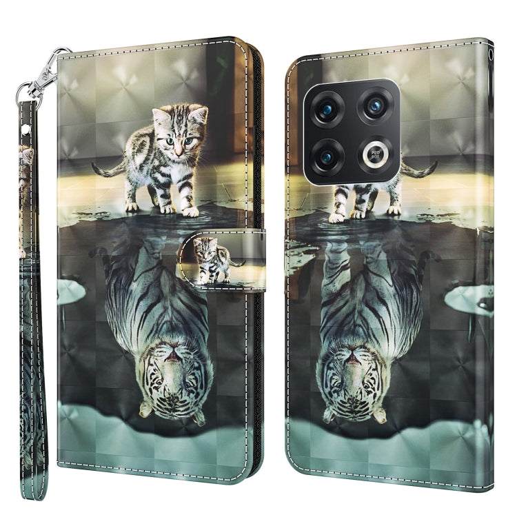 Modello di pittura 3D TPU + custodia per telefono in pelle PU, For OnePlus 10 Pro
