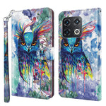 Modello di pittura 3D TPU + custodia per telefono in pelle PU, For OnePlus 10 Pro