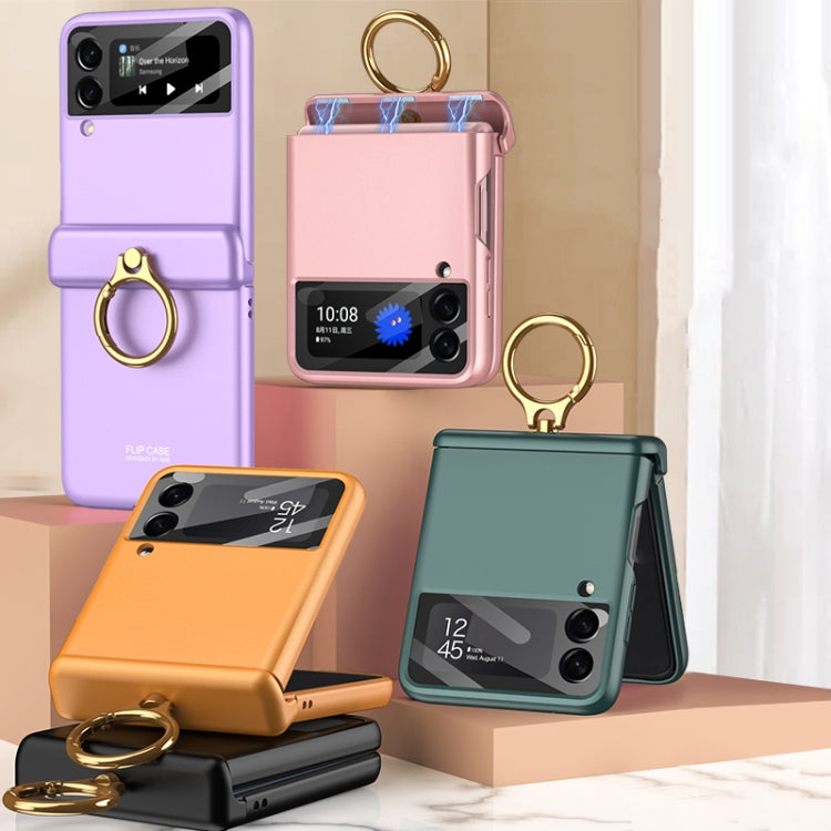 GKK Magnetic Flip Case incernierato con supporto ad anello, For Samsung Galaxy Z Flip3 5G