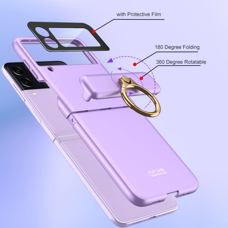 GKK Magnetic Flip Case incernierato con supporto ad anello, For Samsung Galaxy Z Flip3 5G