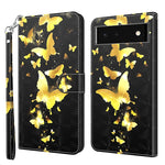 Modello di pittura 3D TPU + custodia per telefono in pelle PU, For Google Pixel 5a 5G, For Google Pixel 7 Pro 5G