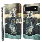 Modello di pittura 3D TPU + custodia per telefono in pelle PU, For Google Pixel 5a 5G, For Google Pixel 7 Pro 5G