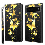Modello di pittura 3D TPU + custodia per telefono in pelle PU, For Google Pixel 6a
