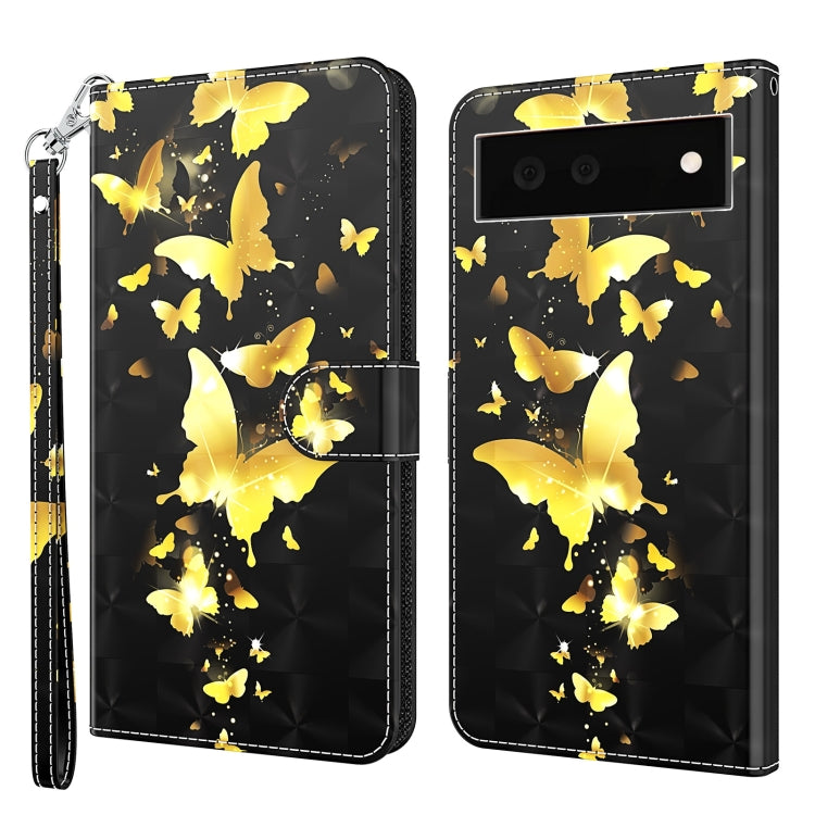 Modello di pittura 3D TPU + custodia per telefono in pelle PU, For Google Pixel 6a