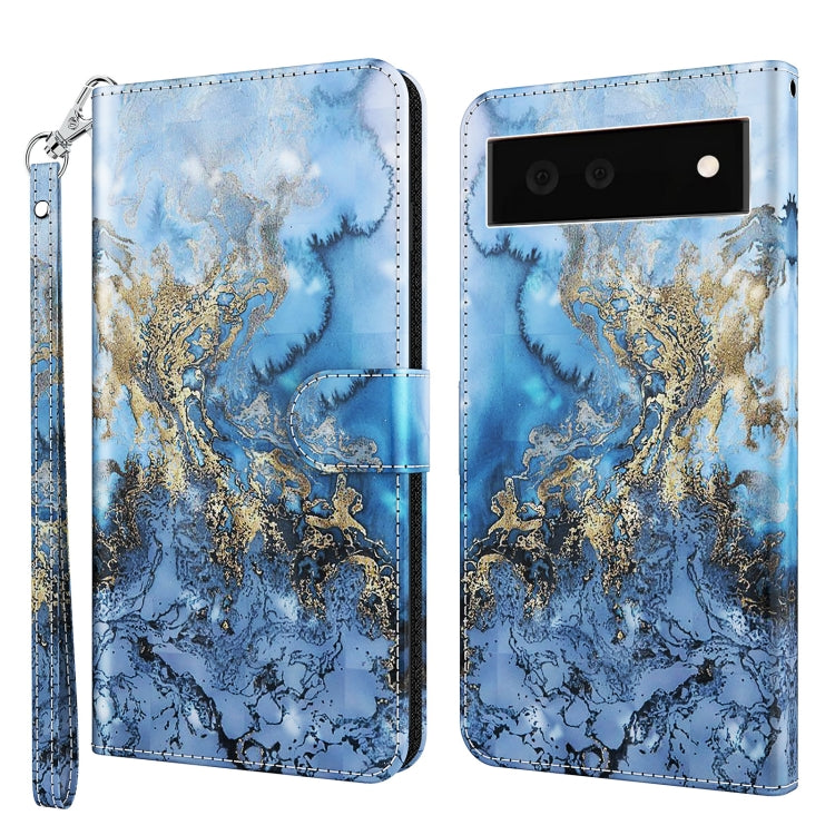 Modello di pittura 3D TPU + custodia per telefono in pelle PU, For Google Pixel 6a