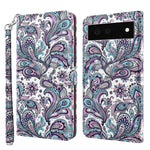Modello di pittura 3D TPU + custodia per telefono in pelle PU, For Google Pixel 6a