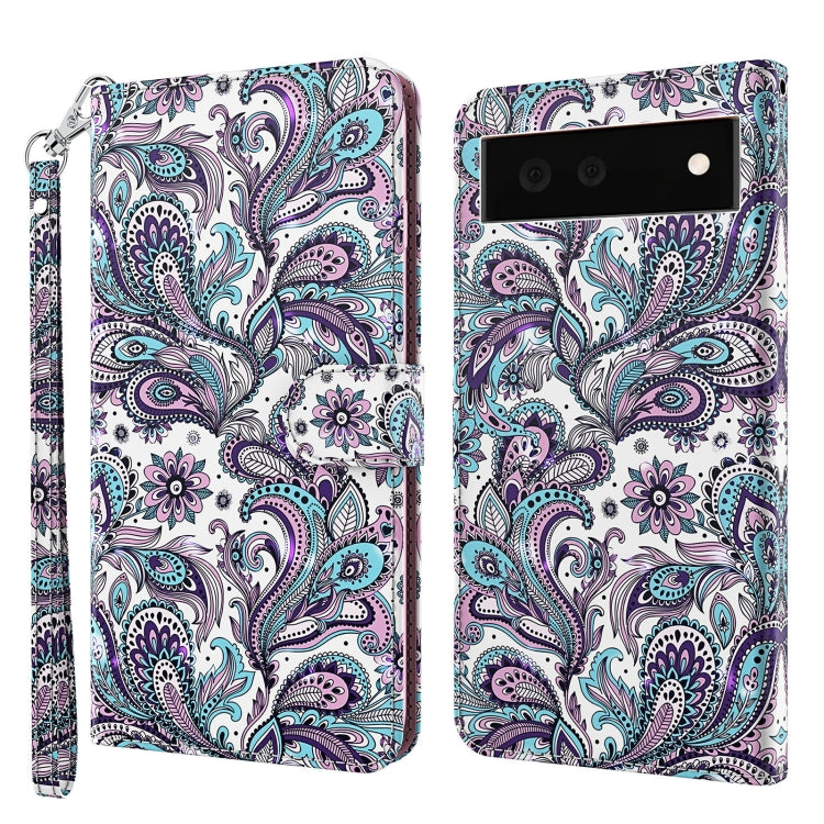 Modello di pittura 3D TPU + custodia per telefono in pelle PU, For Google Pixel 6a