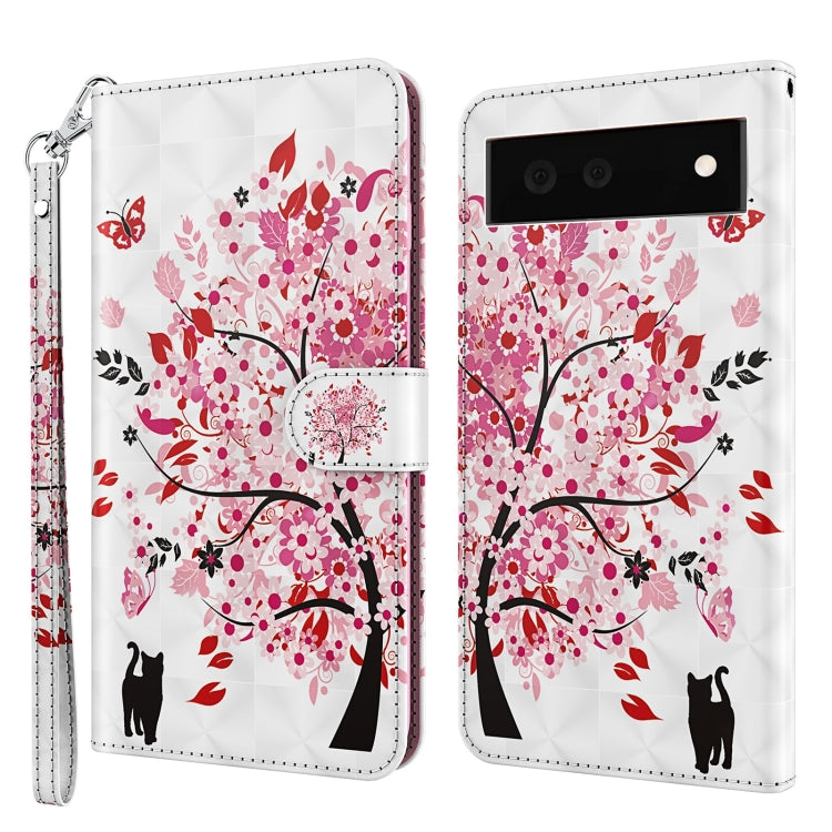 Modello di pittura 3D TPU + custodia per telefono in pelle PU, For Google Pixel 6a