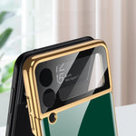 Custodia per telefono con placcatura in tinta unita integrata GKK con supporto per anello, For Samsung Galaxy Z Flip3 5G