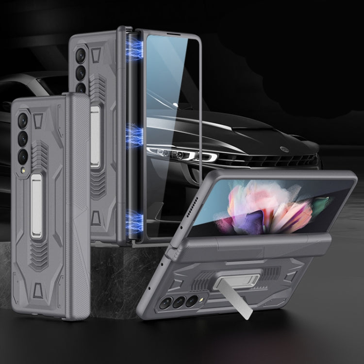 Custodia per telefono a conchiglia con armatura magnetica integrata GKK con supporto, For Samsung Galaxy Z Fold3 5G