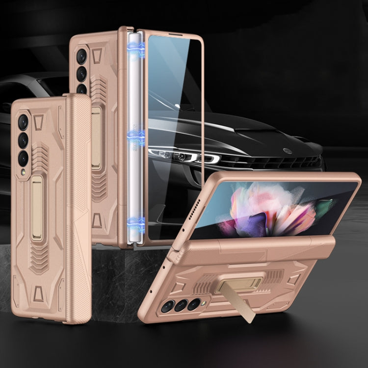 Custodia per telefono a conchiglia con armatura magnetica integrata GKK con supporto, For Samsung Galaxy Z Fold3 5G