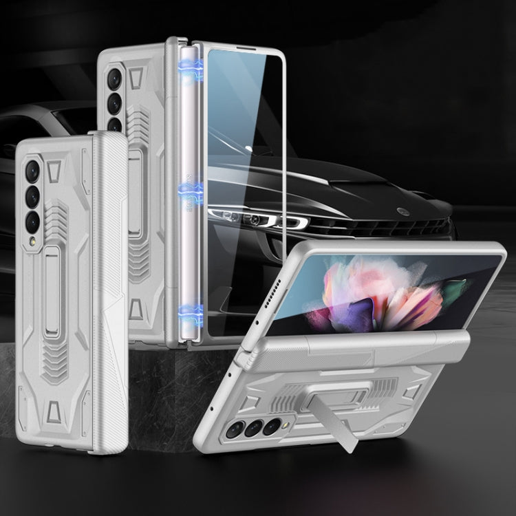Custodia per telefono a conchiglia con armatura magnetica integrata GKK con supporto, For Samsung Galaxy Z Fold3 5G