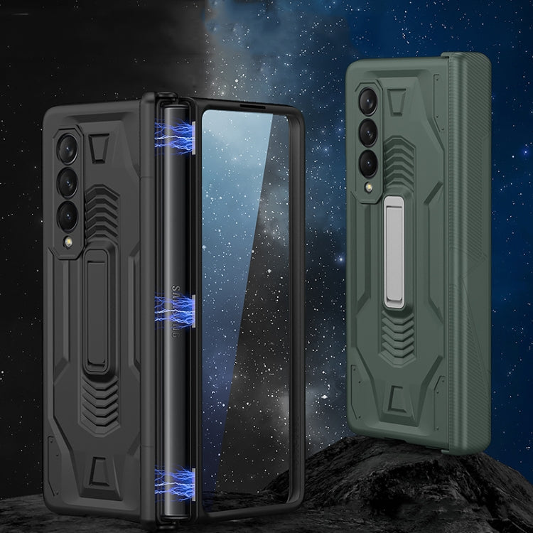 Custodia per telefono a conchiglia con armatura magnetica integrata GKK con supporto, For Samsung Galaxy Z Fold3 5G