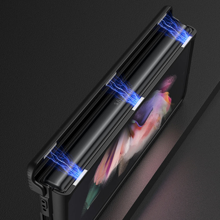 Custodia per telefono a conchiglia con armatura magnetica integrata GKK con supporto, For Samsung Galaxy Z Fold3 5G
