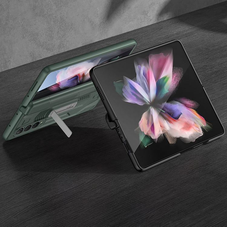 Custodia per telefono a conchiglia con armatura magnetica integrata GKK con supporto, For Samsung Galaxy Z Fold3 5G