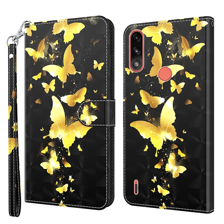 Modello di pittura 3D TPU + custodia per telefono in pelle PU, For Motorola Moto E7i Power / E7 Power, For Motorola Moto E20 / E30 / E40