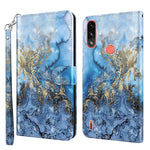Modello di pittura 3D TPU + custodia per telefono in pelle PU, For Motorola Moto E7i Power / E7 Power, For Motorola Moto E20 / E30 / E40