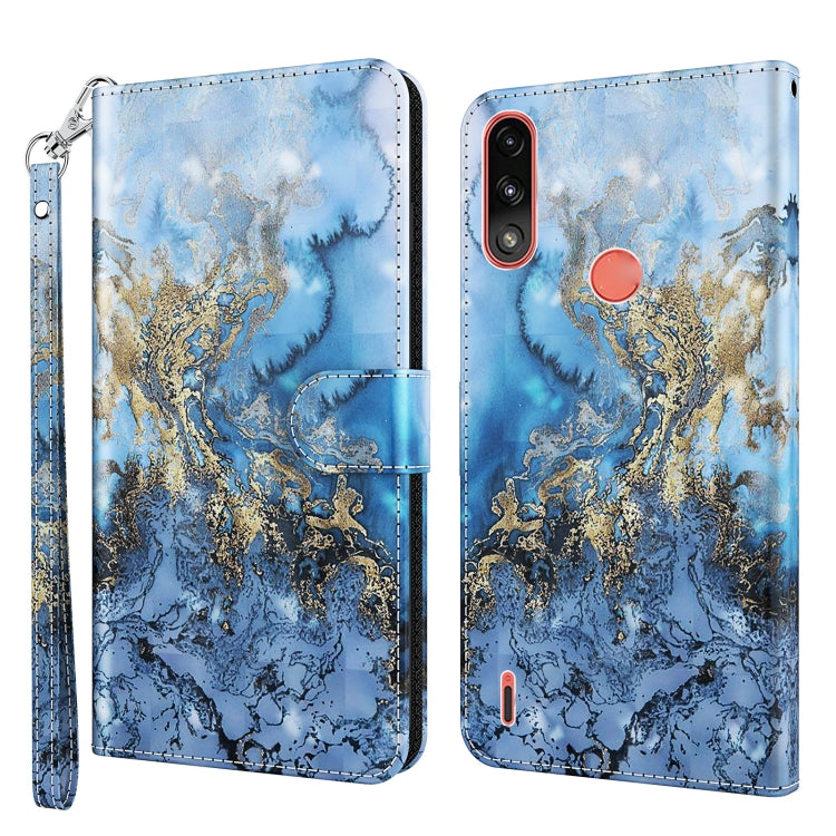 Modello di pittura 3D TPU + custodia per telefono in pelle PU, For Motorola Moto E7i Power / E7 Power, For Motorola Moto E20 / E30 / E40