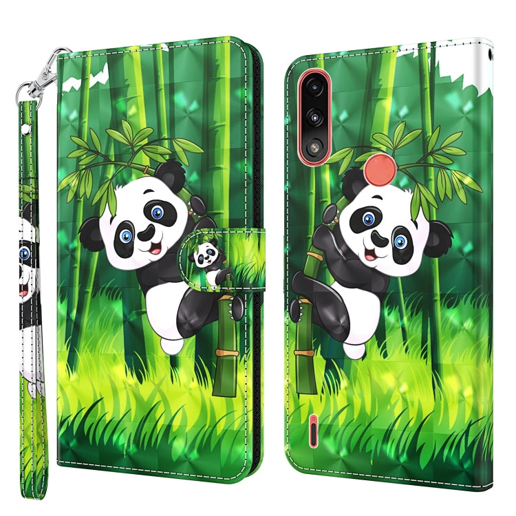 Modello di pittura 3D TPU + custodia per telefono in pelle PU, For Motorola Moto E7i Power / E7 Power, For Motorola Moto E20 / E30 / E40