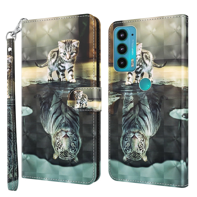 Modello di pittura 3D TPU + custodia per telefono in pelle PU, For Motorola Moto E7i Power / E7 Power, For Motorola Moto E20 / E30 / E40
