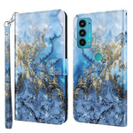 Modello di pittura 3D TPU + custodia per telefono in pelle PU, For Motorola Moto E7i Power / E7 Power, For Motorola Moto E20 / E30 / E40