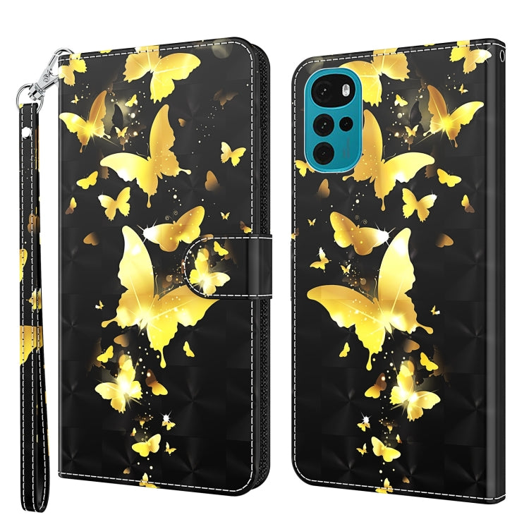 Modello di pittura 3D TPU + custodia per telefono in pelle PU, For Motorola Moto G22, For Motorola Moto G30 / G20 / G10