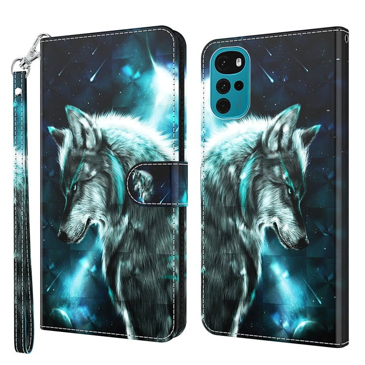 Modello di pittura 3D TPU + custodia per telefono in pelle PU, For Motorola Moto G22, For Motorola Moto G30 / G20 / G10