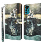 Modello di pittura 3D TPU + custodia per telefono in pelle PU, For Motorola Moto G22, For Motorola Moto G30 / G20 / G10