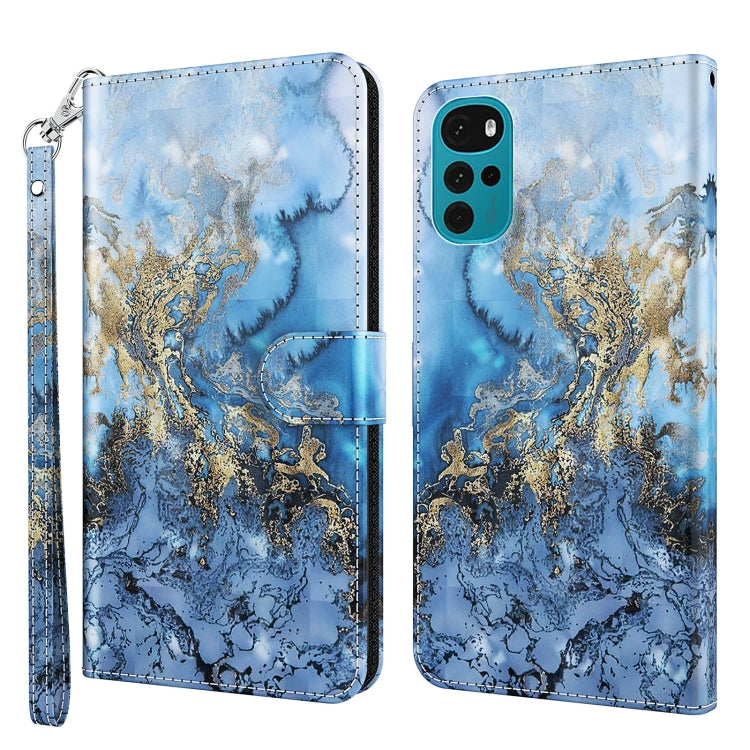 Modello di pittura 3D TPU + custodia per telefono in pelle PU, For Motorola Moto G22, For Motorola Moto G30 / G20 / G10