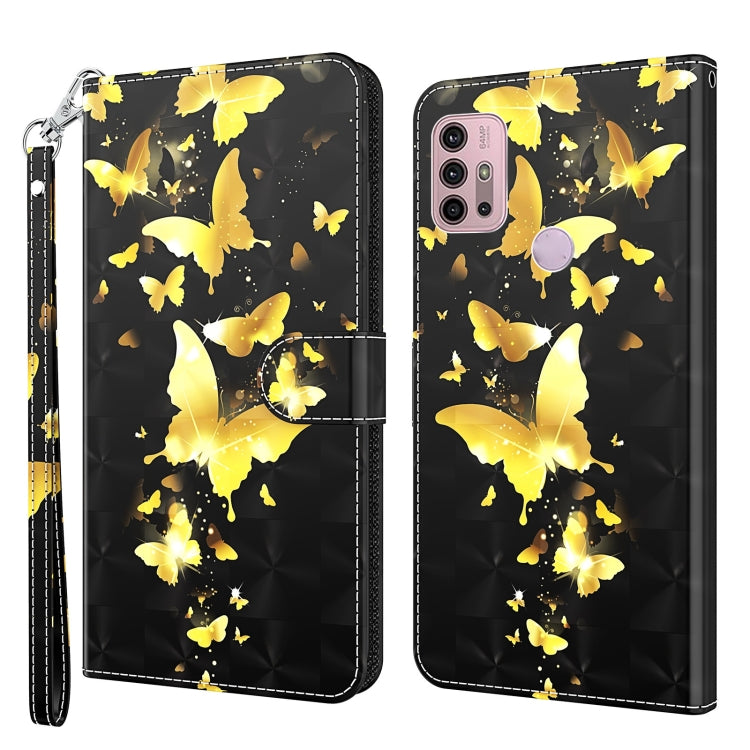 Modello di pittura 3D TPU + custodia per telefono in pelle PU, For Motorola Moto G22, For Motorola Moto G30 / G20 / G10