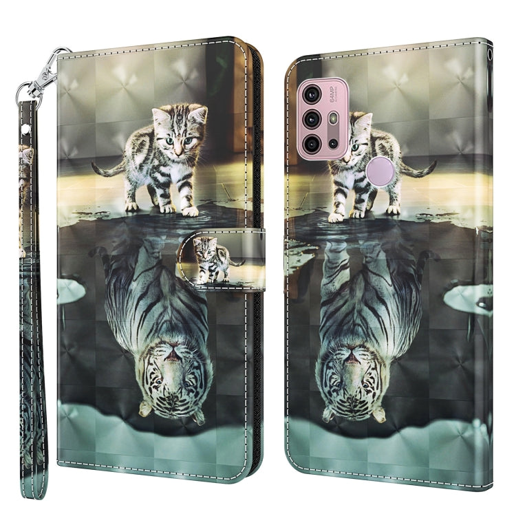 Modello di pittura 3D TPU + custodia per telefono in pelle PU, For Motorola Moto G22, For Motorola Moto G30 / G20 / G10